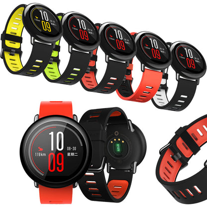 Applicable To Huami Two-color Silicone Strap Amazfit Smart Watch Silicone Wristband Sports Watch Band