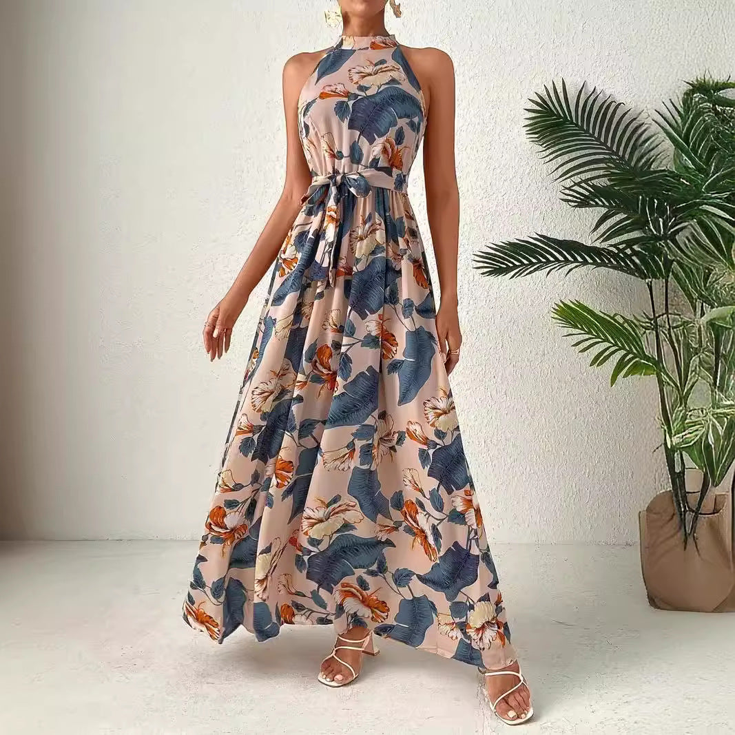 Bohemian Retro Halter Dress Women